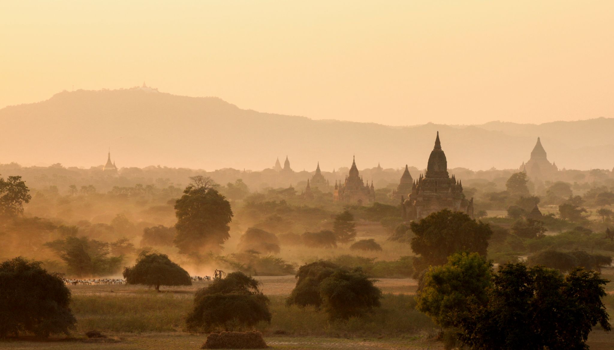 Myanmar Bagan Tempelfield