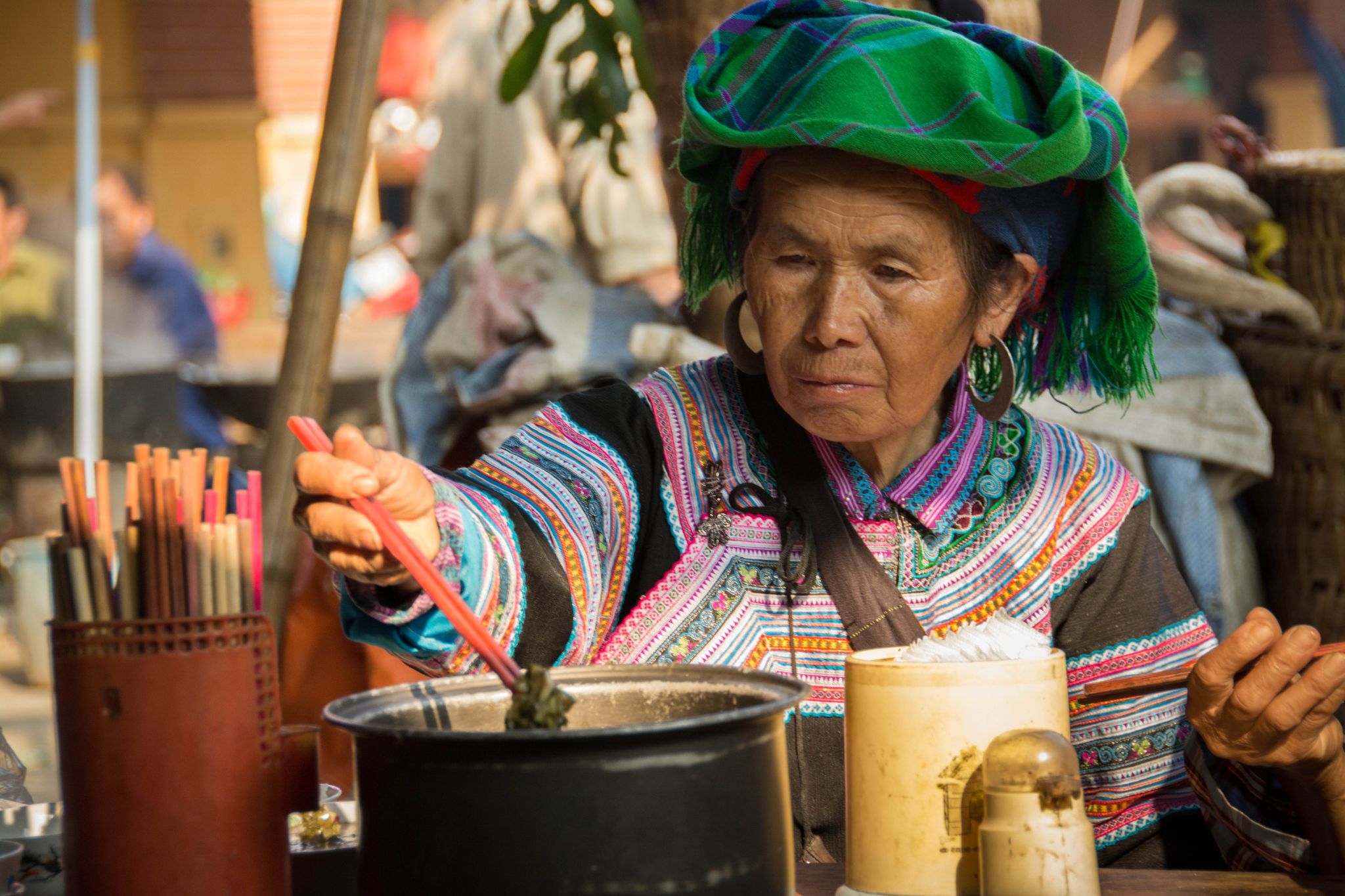 Vietnam Flower Hmong Markt