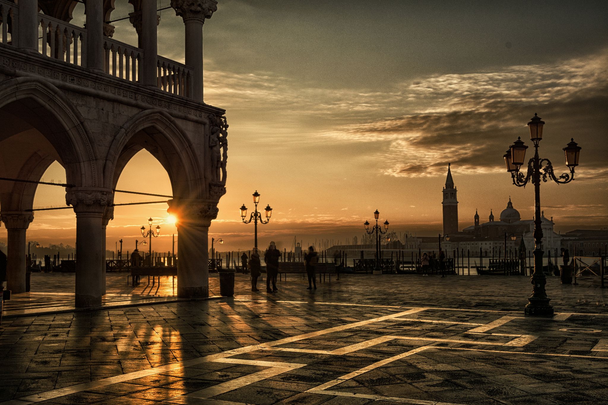 Italien Venedig Markusplatz Sonnenaufgang